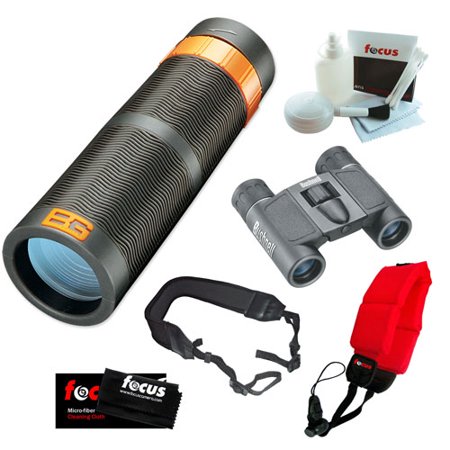 Bear Grylls 9x32mm Monocular + Prismáticos de techo plegable Prismáticos + Kit de accesorios Cat. No. 180932C