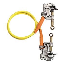 Ensamblaje a tierra sencillo Abrazadera de aluminio serrado C - Cable de 6 pies Cat. No. 24309