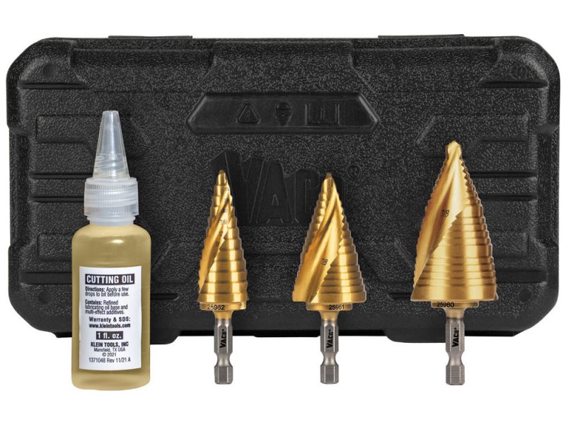 KIT /BROCA ESCALONADA, ESPIRAL /DOBLE ACANALADURA VACO 3PZS CAT. NO. 25951