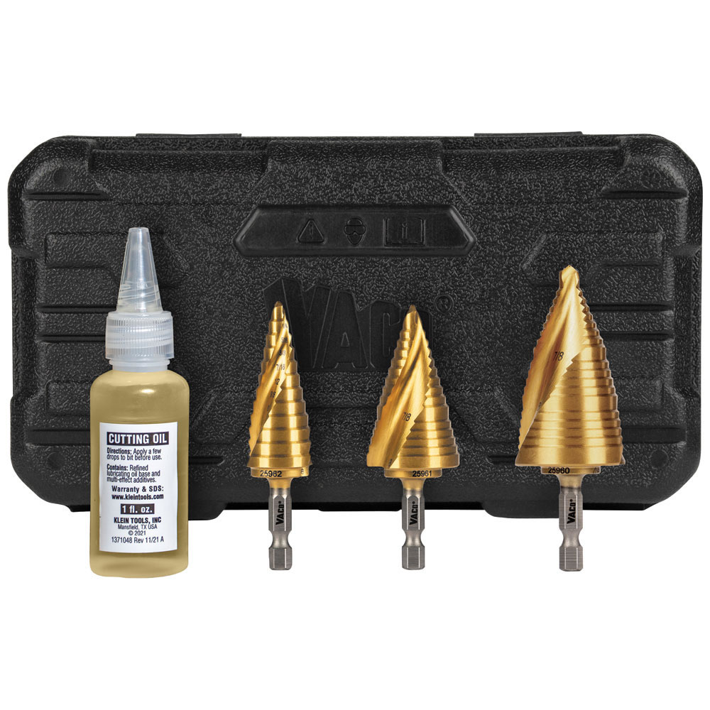 KIT /BROCA ESCALONADA, ESPIRAL /DOBLE ACANALADURA VACO 3PZS CAT. NO. 25951