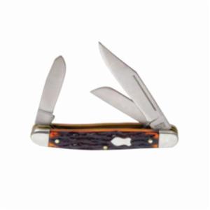 Navaja de bolsillo de patrón estándar de 3 cuchillas, hoja 2-5 / 8 in L, punta de lanza / hoja de acero inoxidable de corte longitudinal Cat No. 44040