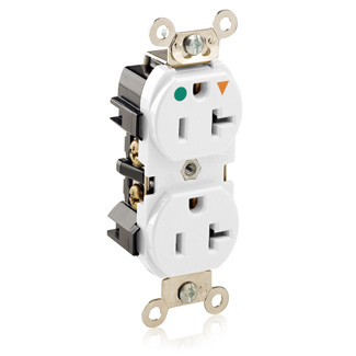 TOMA CORRIENTE DOBLE POL T/A. 20A-125V-BLANCO-GRADO Cat. No. 8300-IGW