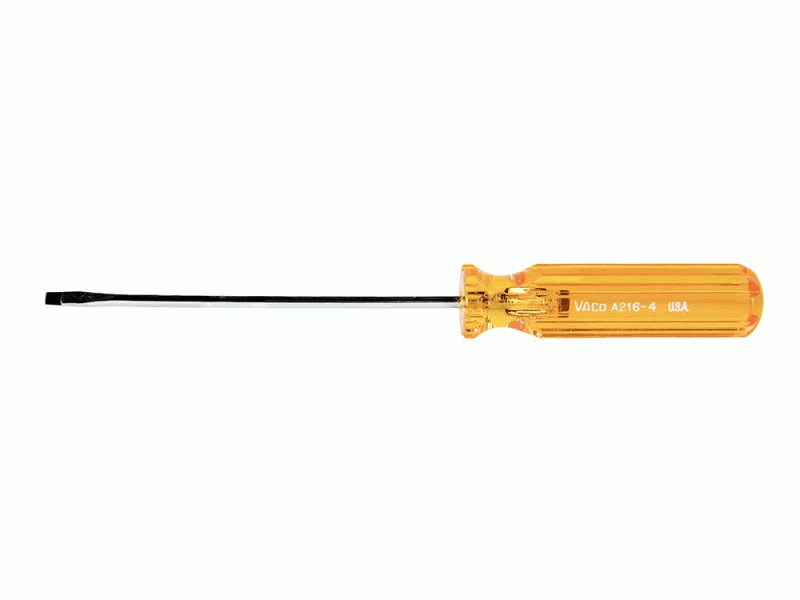 DESTORNILLADOR PLANO MANGO PLASTICO 1/8" X 4" (3.2 X 102)MM CAT. NO. A216-4