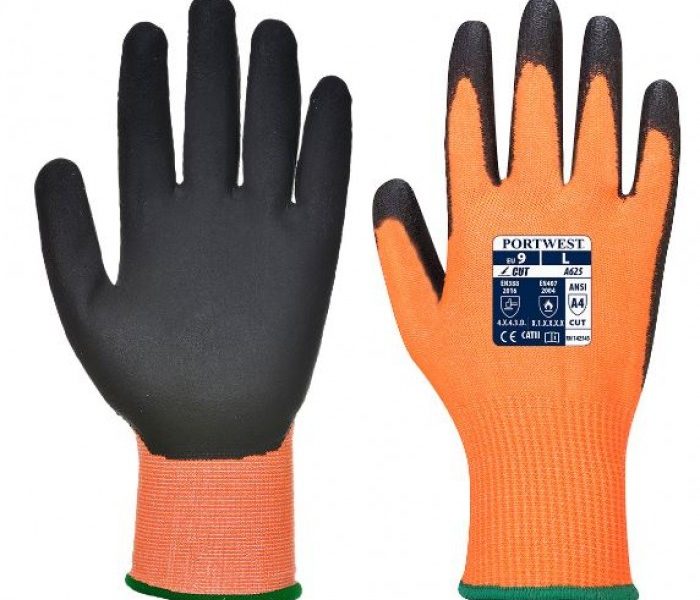 GUANTES RESISTENTES A CORTES VIS-TEX (NARANJA -NEGRO) CAT. NO. A625OR