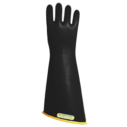 Guantes para hombre de línea clase 2 18 negro con amarillo en el interior Cat. No. E218CYB