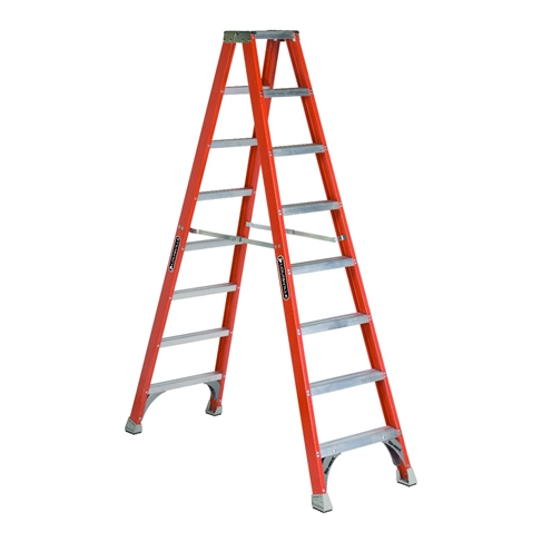 ESCALERA TIPO TIJERA 8'(2F) F/V (300 LBS) CAT. NO. FM1508