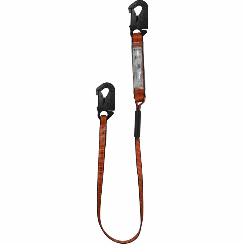 ESILINGA DIELECTRICA EN CINTA CON ABSORBEDOR DE ENERGIA CON DOBLE MOSQUETON CAT. NO. GED-DSRP-1F
