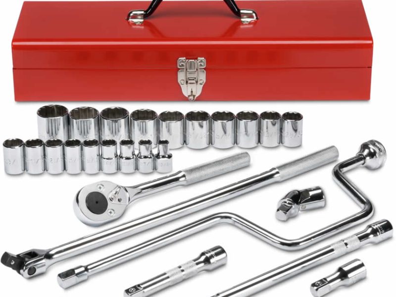 JUEGO DE DADOS DE 26 PIEZAS C/RATCHET DE 1/2" 12 PUNTAS CAT. NO. J54124A