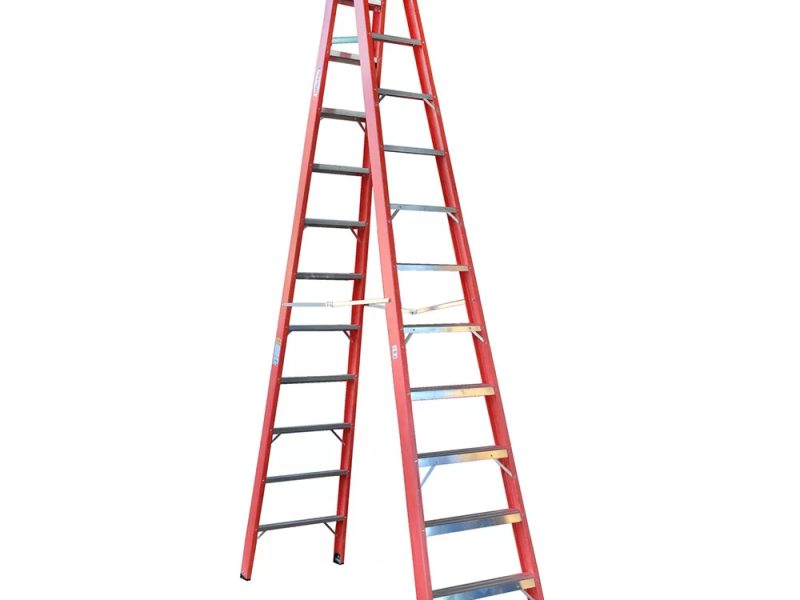 Escalera Tesoura aluminio/fibra dupla 3.60m - carga de trabajo 102kg - ANSI 14.5 (tipo II) Cat. No. TAFD-12