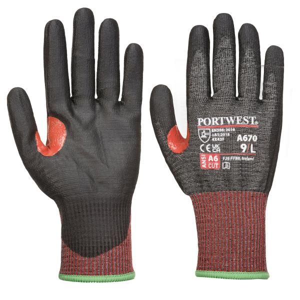 Guante resistente al corte Cat. No. A670K8R