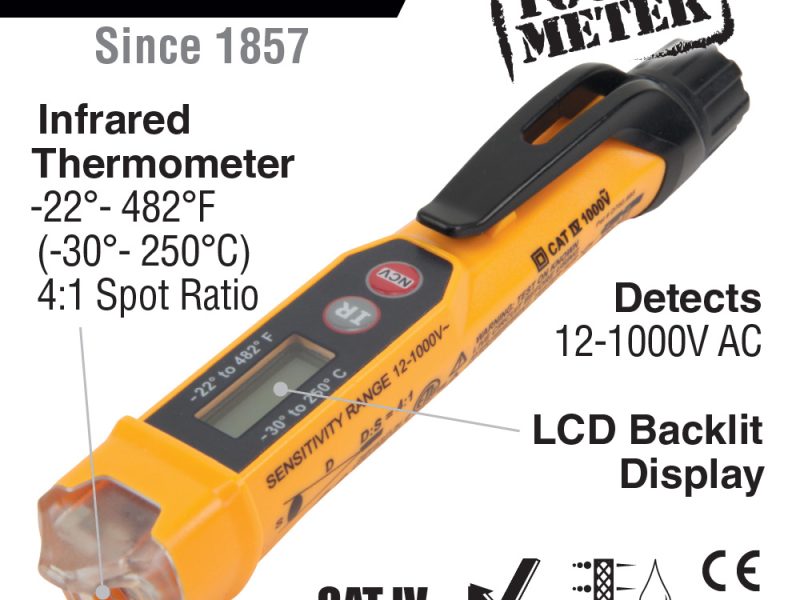 Probador de voltaje sin contacto con termómetro infrarrojo Cat. No. NCVT-4IR
